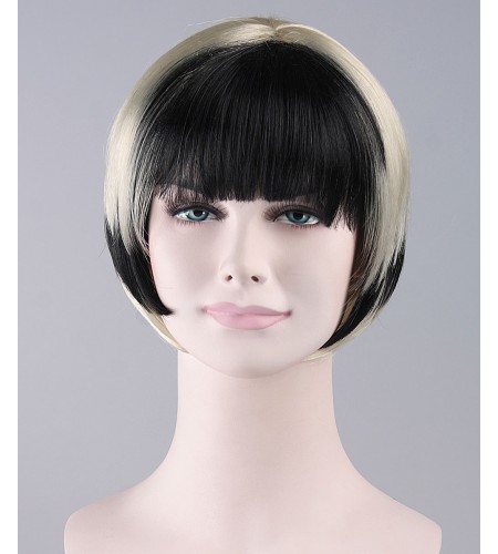 Black White Swing Bob Wig